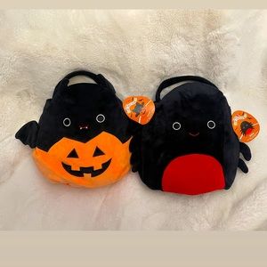 Halloween Squishmallow EMILY and Bella Trick Or Treat Plush Pail Bag 12’ lot